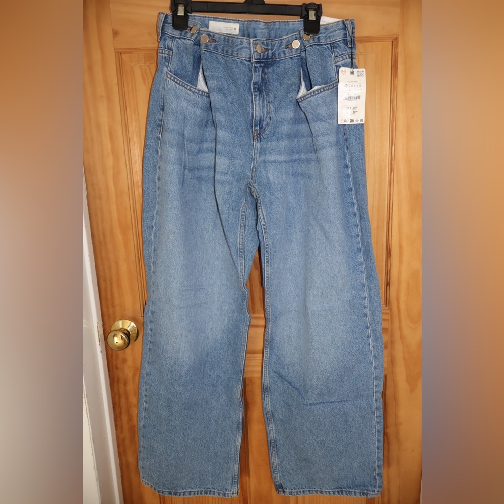 Zara Light Blue Wide Leg Jeans